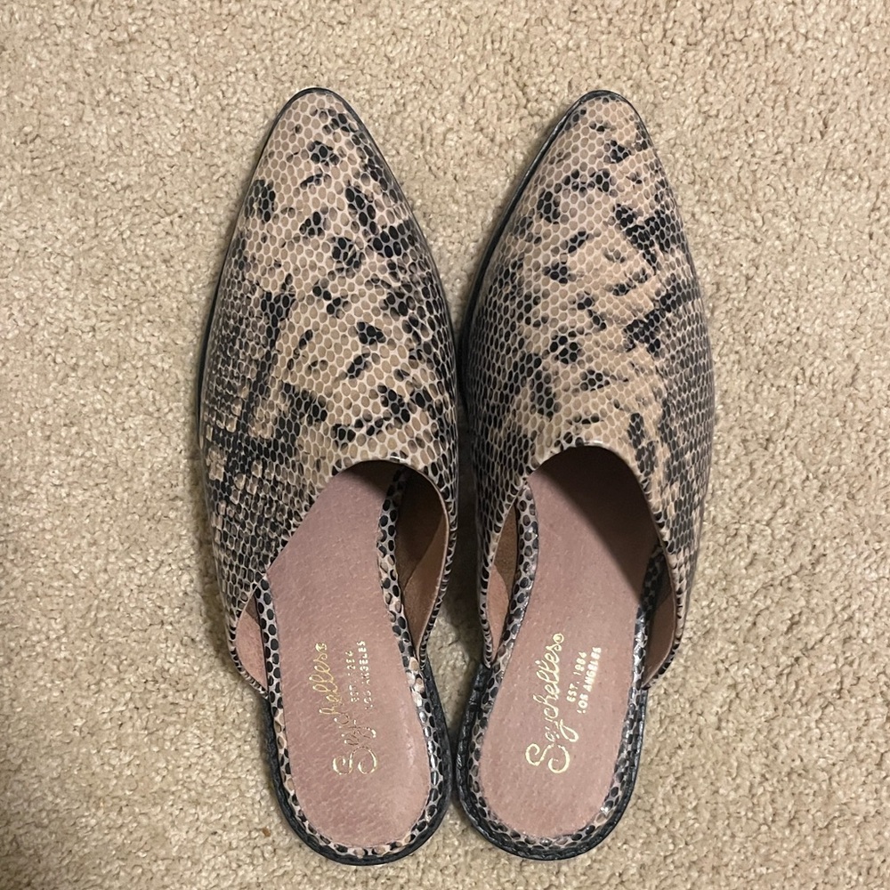 Seychelles Snake Print Mules